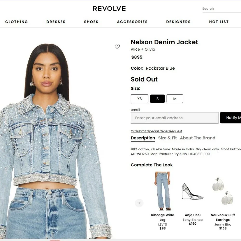 Gorgeous and show-stopping Alice + Olivia Nelson Denim Jacket - Picture 8 of 8